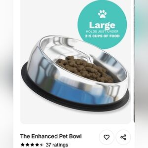 Enhanced Pet Bowl - Silver and Black